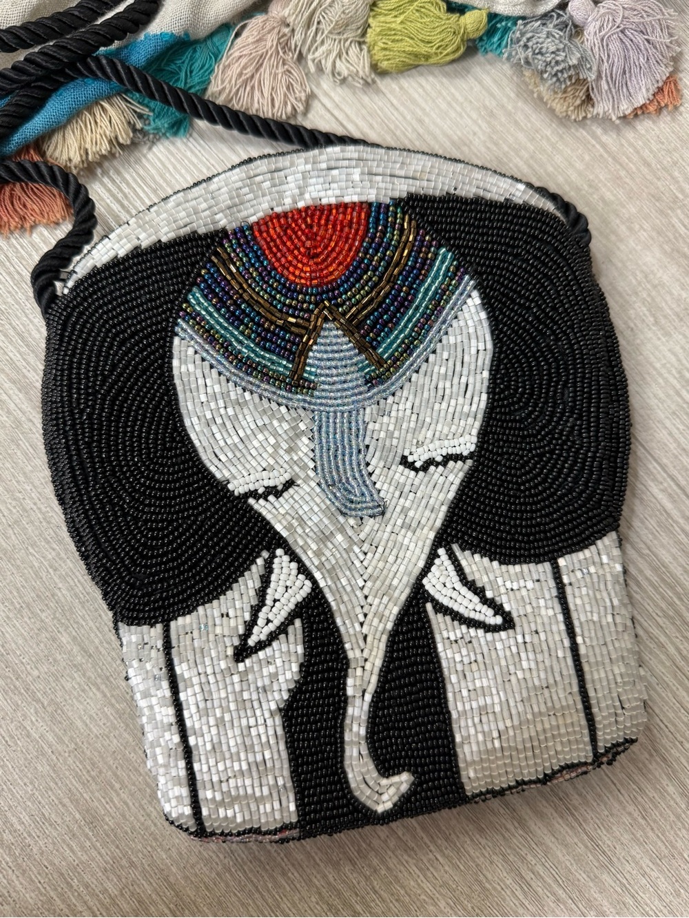Beaded Elephant Crossbody Bag by Lee Sands
